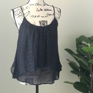 Xhilaration Blue Blouse with Gold Speckles, medium